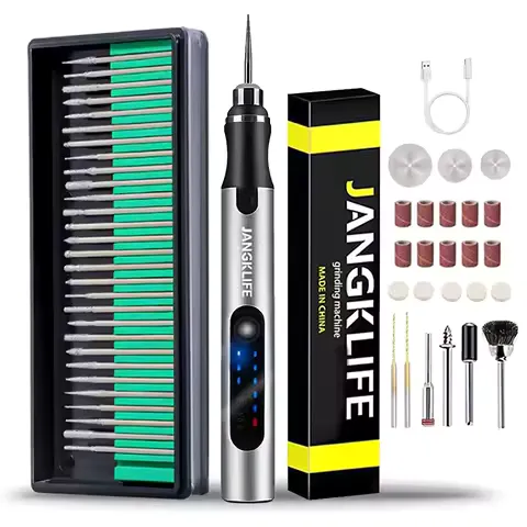 JANGKLIFE USB Cordless Rotary Tool Kit Woodworking Engraving Pen DIY For Jewelry Metal Glass Mini Wireless Drill