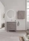 Mueble de baño con lavabo Lain Nogal 80x45 cm con 3 cajones