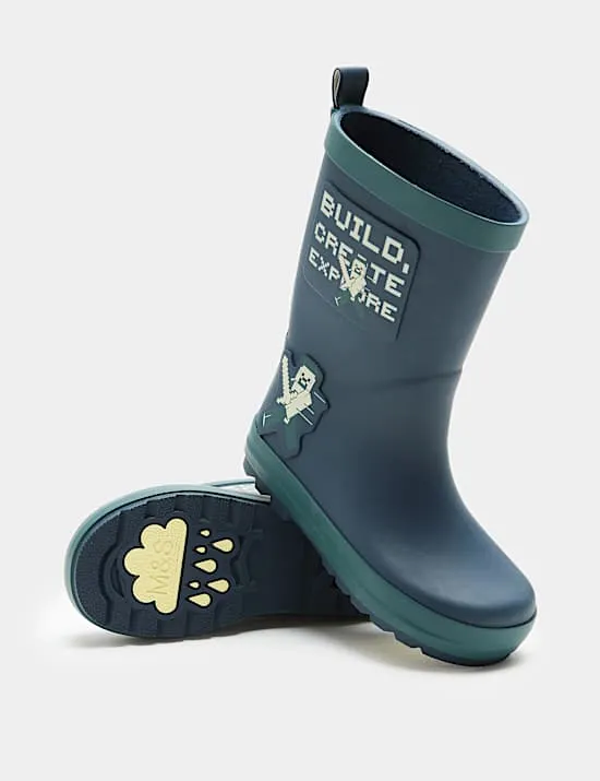 Wasserdichte Minecraft™ Gummistiefel für Kinder (25,5–34,5)