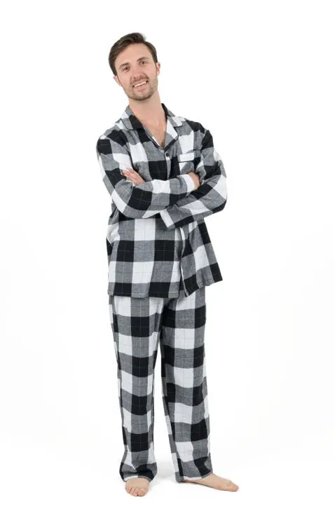 Men's Cotton Flannel Printed Holiday Pajama Set