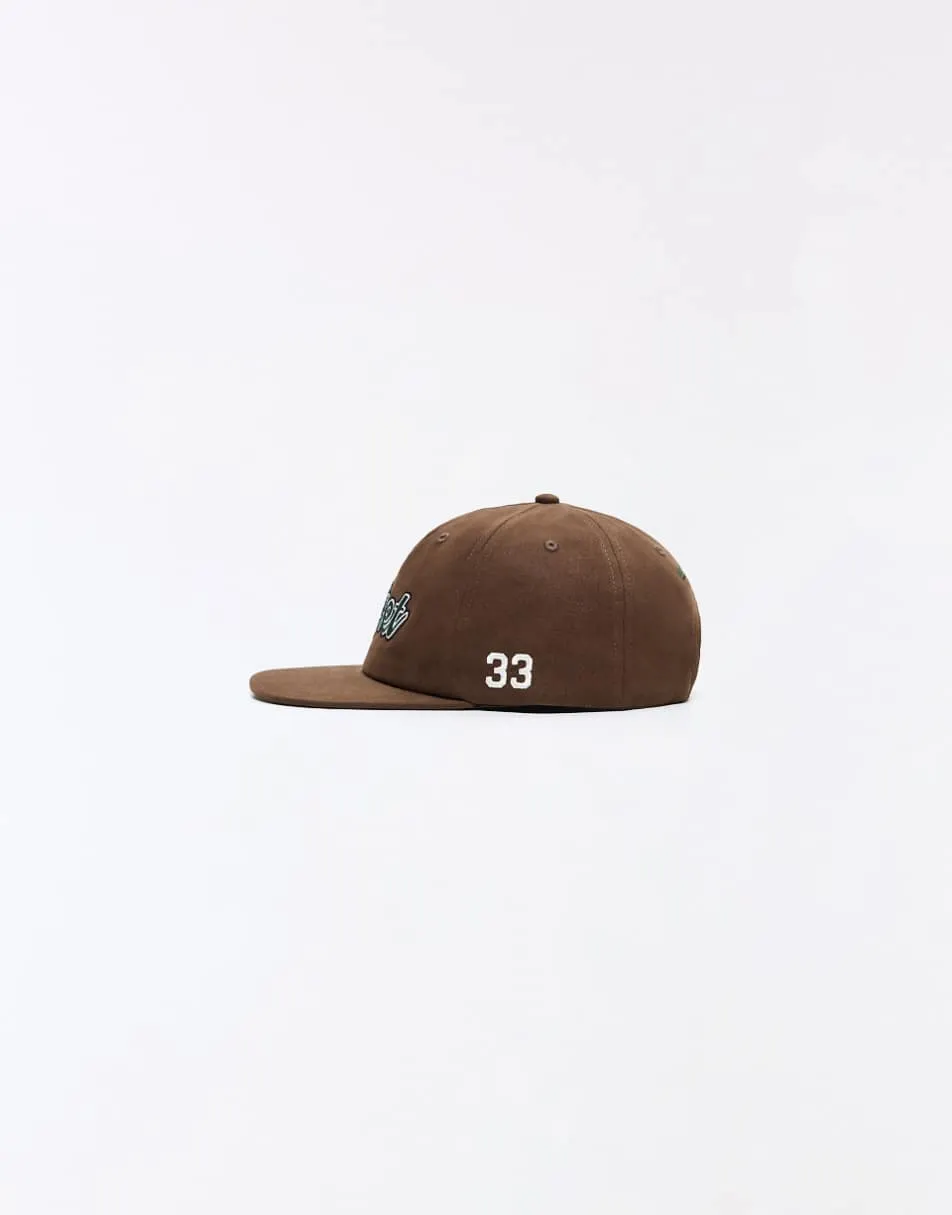 Bershka Embroidered cap in brown