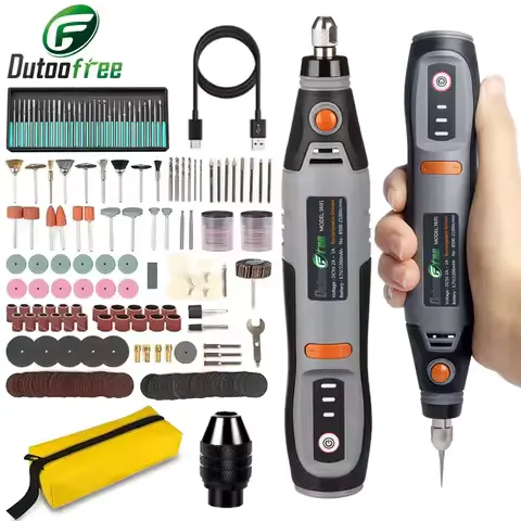 USB Cordless Rotary Tool Dremel Drill Engraving Pen Electric 3 Speed Mini Wireless Drill with Accessories Set 8500r-21000rpm