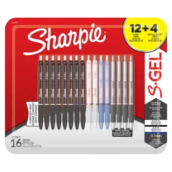 Sharpie S-Gel Retractable Gel Pen, Medium Point 0.7mm, 16-pack