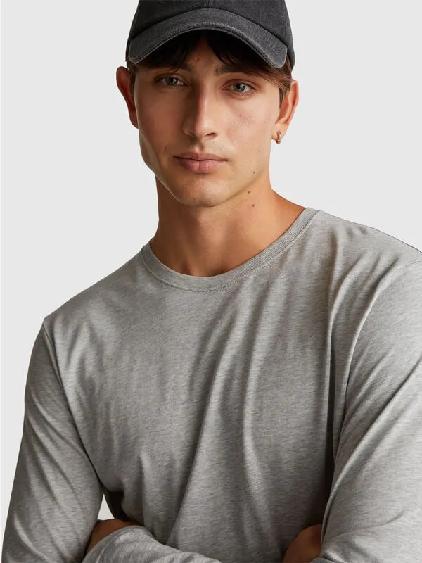 Long sleeve pure cotton t-shirt