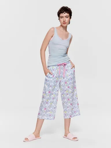 Tennis Racquet 100% Cotton 3/4 Pj Pant