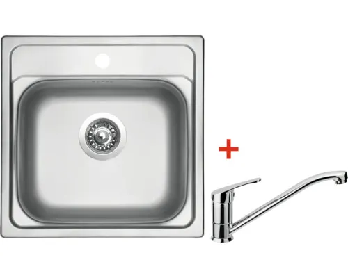 Nerezový dřez s baterií MANAUS 480 480 x 480 mm + baterie PRONTO N9