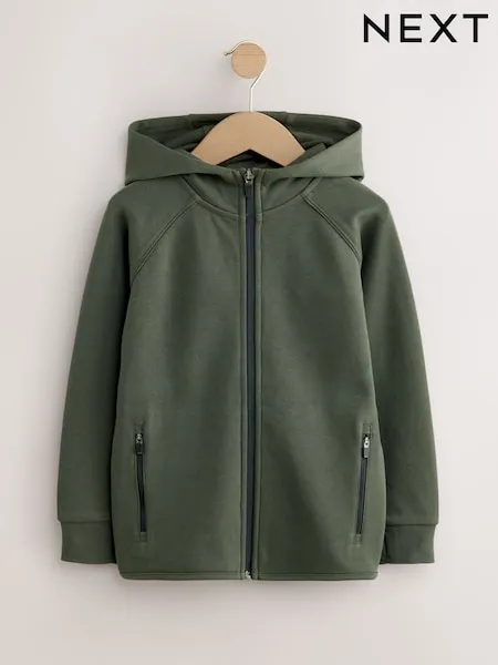 Khaki Green Tech Sportswear Zip Through Hoodie (3-16yrs)