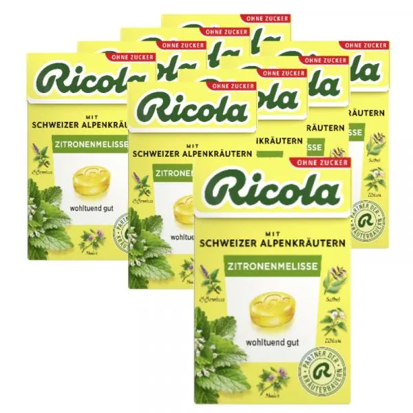 Ricola Zitronenmelisse ohne Zucker Box 10 x 0,05 kg