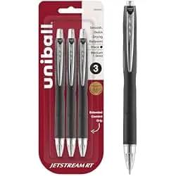 uni-ball Jetstream RT Ballpoint Pens, Bold Point (1.0mm), Black, 3 Count | Retractable, Smooth Writing, Quick-Drying, Smear-Resistant, uni Super Ink™