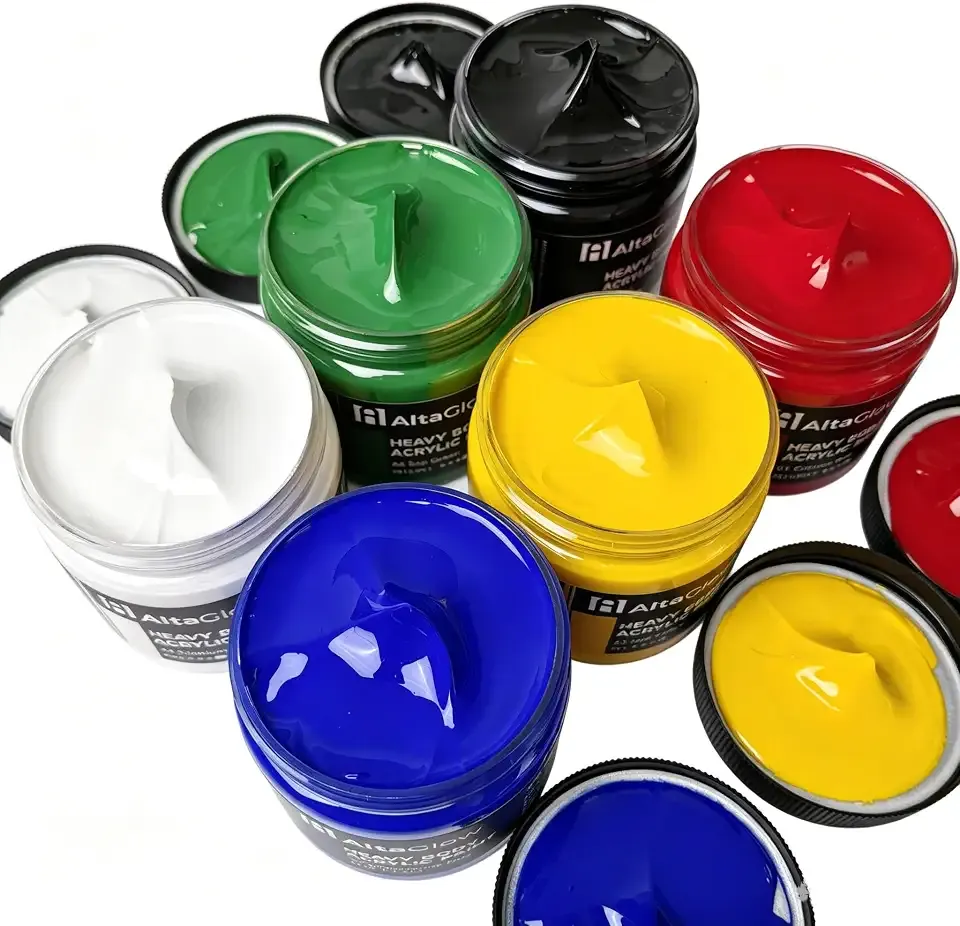 Heavy Body Acrylic Paint Set, 6 Colors, Professional Artist Grade