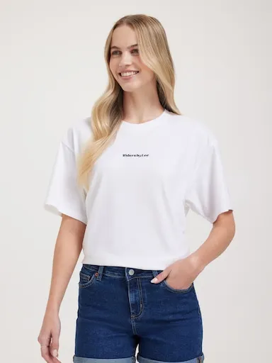 Riders By Lee Essential Slouch Tee In Optic White