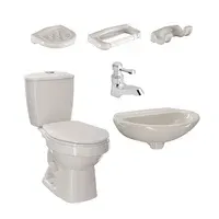 Combo Acuaplus Ultra: Sanitario Acuaplus Ultra Redondo Bone 2 Piezas + Lavamanos Acuacer Sin Pedestal + Grifería Sencilla Palanca Balta Corona