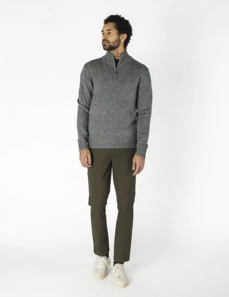 Leonardo Zip Neck Sweater Stormy Weather