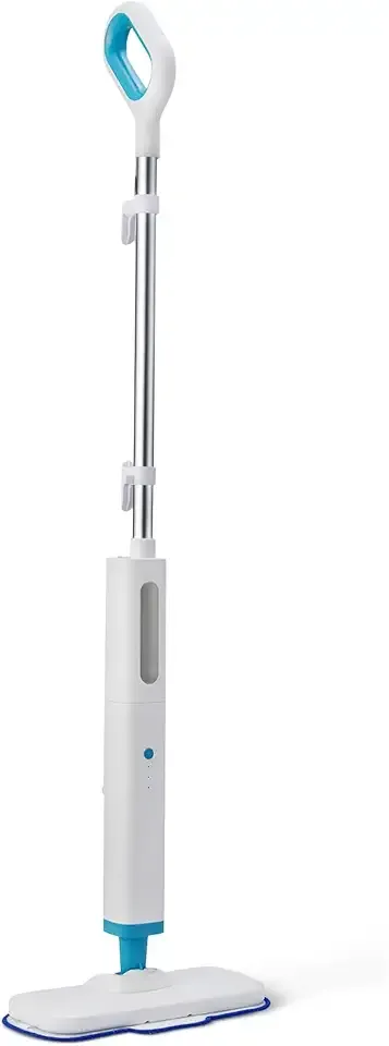 Amazon Basics Steam Mop for Hard Floor Cleaning with 20-Foot Cord, 3 Washable Pads, White