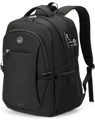 SHRRADOO Travel Laptop Backpack for Men Women, College High Schoolbag | Anti Theft Backpacks with Combination Lock, Carry On Flight Approved, Fit 17 Inch Laptop, Bookbag Work School Backpack