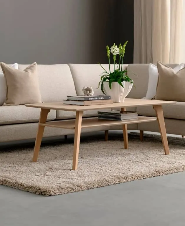 Portland sofabord 130 x 70, H 53 cm hvitpigmentert