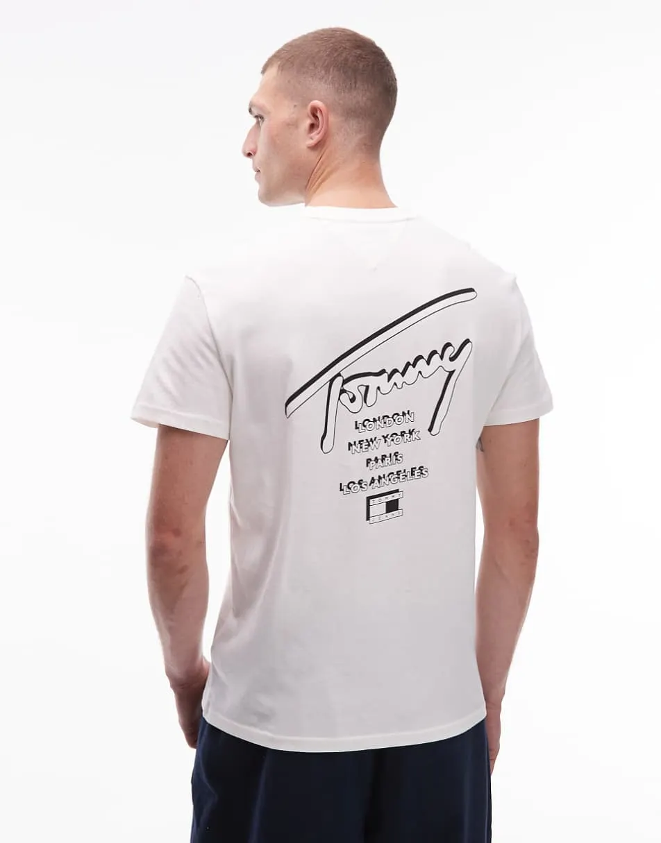 Tommy Jeans regular back print signature t-shirt in white