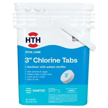 HTH 3" Chlorine Tablets for Pool Sanitization, 40 lbs.