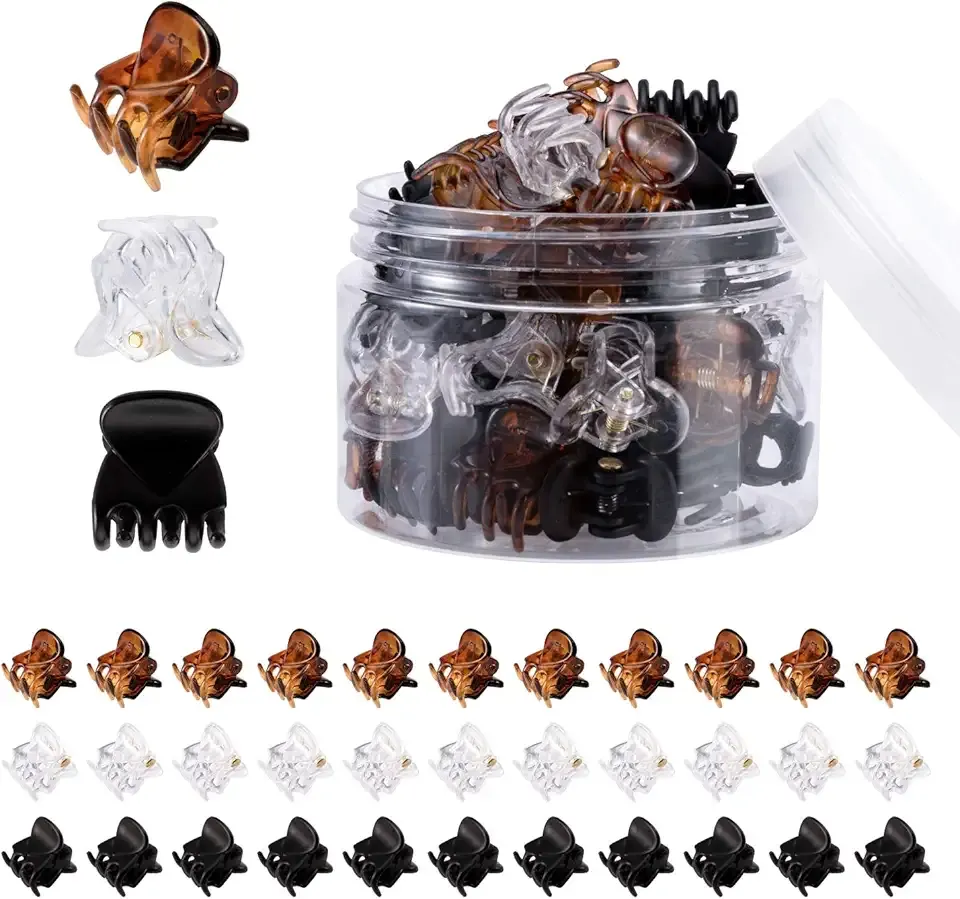 YOHAMA 36 Pcs Durable Mini Hair Claw Clips, Great for Design Kids and Adult Hairstyles, Decroation Buns, Pining Bangs, Strong Grip, Multifunction Clamp Clips.(3 Colors)