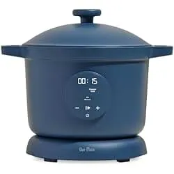 Our Place Dream Cooker | 6 Qt Ceramic Nonstick Multicooker & Pressure Cooker with Touchscreen Controls & Auto Steam Release | 4 Modes: Pressure Cook, Sauté/Sear, Slow Cook & Warm | Blue Salt