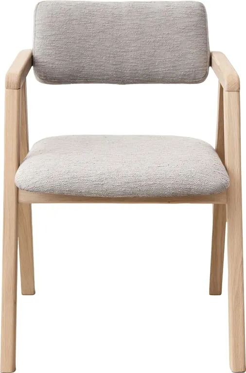 Nigel spisestol Hvitoljet, stoff Domino beige