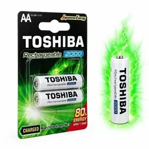 Pilas Recargables Aa Toshiba 2000mah Ni-mh Pack X2 Original