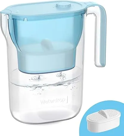 Waterdrop Water Filter Pitcher, 200-Gallon Long-Life, Counter…