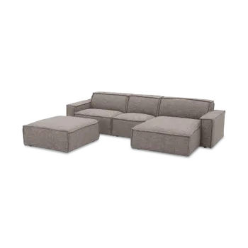 Hoeksalon HUDSON Taupe Longchair Rechts B307