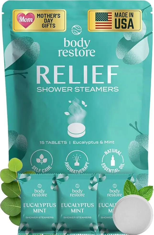 Body Restore Shower Steamers Aromatherapy 15 Pack – Mothers Day Gifts for Mom, Spa Gifts for Women, Relaxation Stress Relief Self Care – Pre…