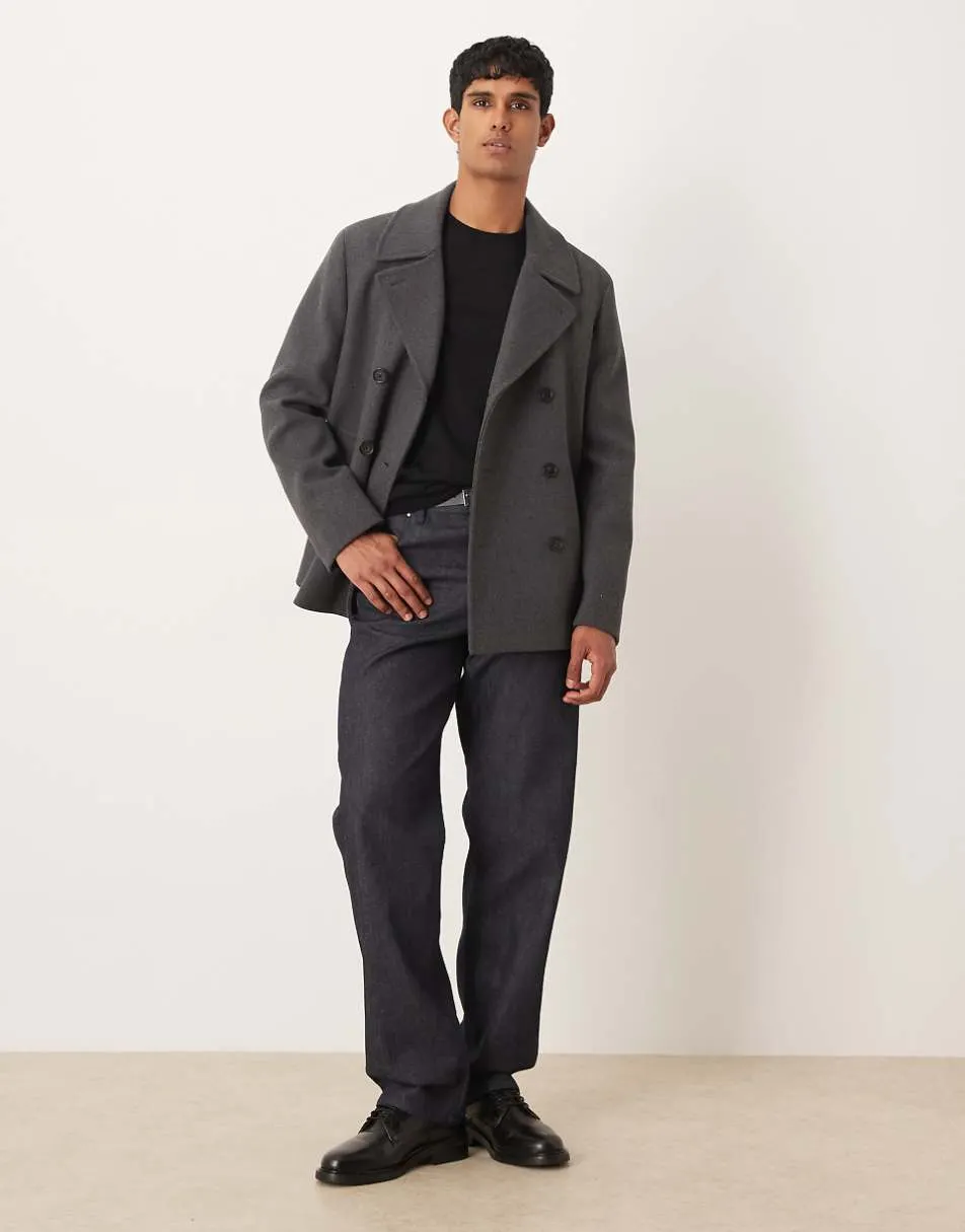 Mango wool mix jacket in charcoal