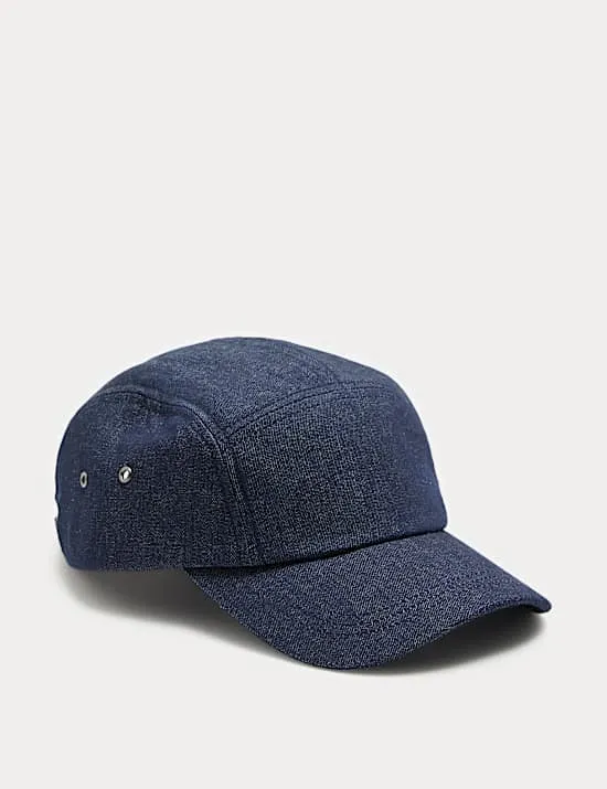 Pure Cotton Denim 5 Panel Baseball Cap