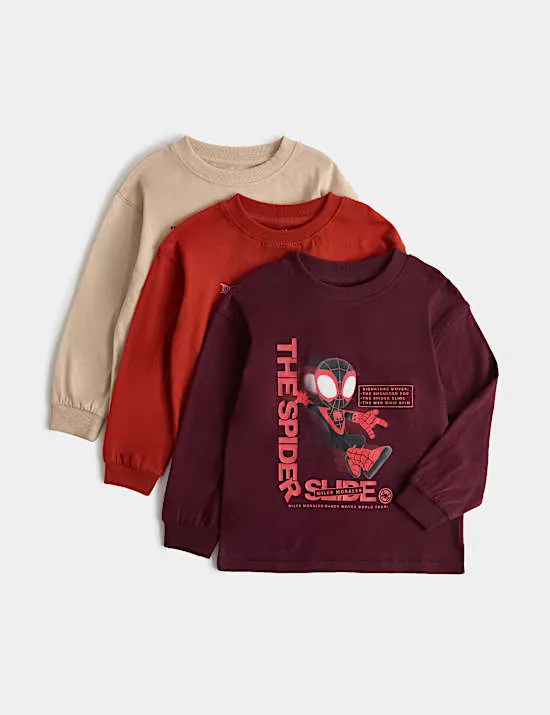 3er-Pack Spider-Man™-Oberteile aus reiner Baumwolle (2–8 Jahre)
