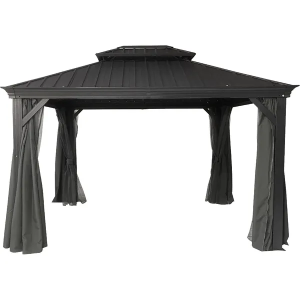 Garten Pavillon-/ Pergola Prato, ca. 300 x 365 x 292 cm - Anthrazit