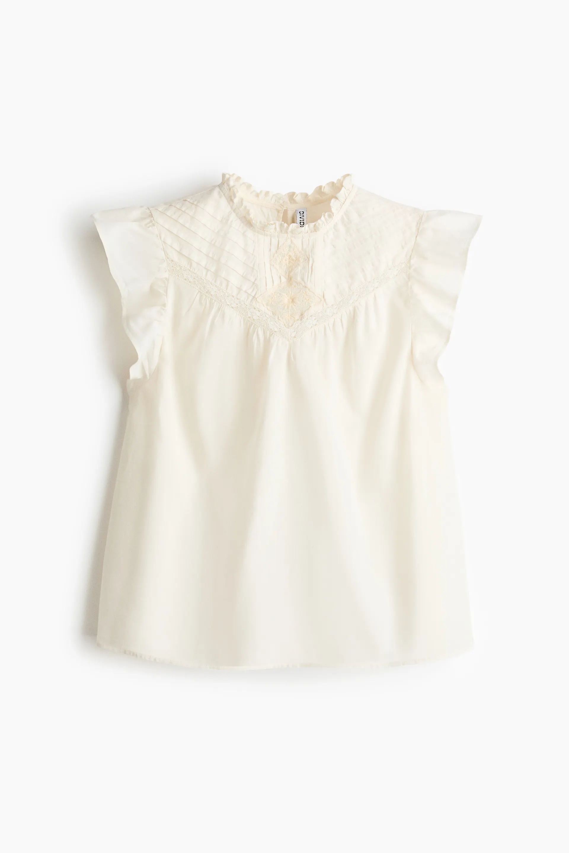 Pintucked cotton top