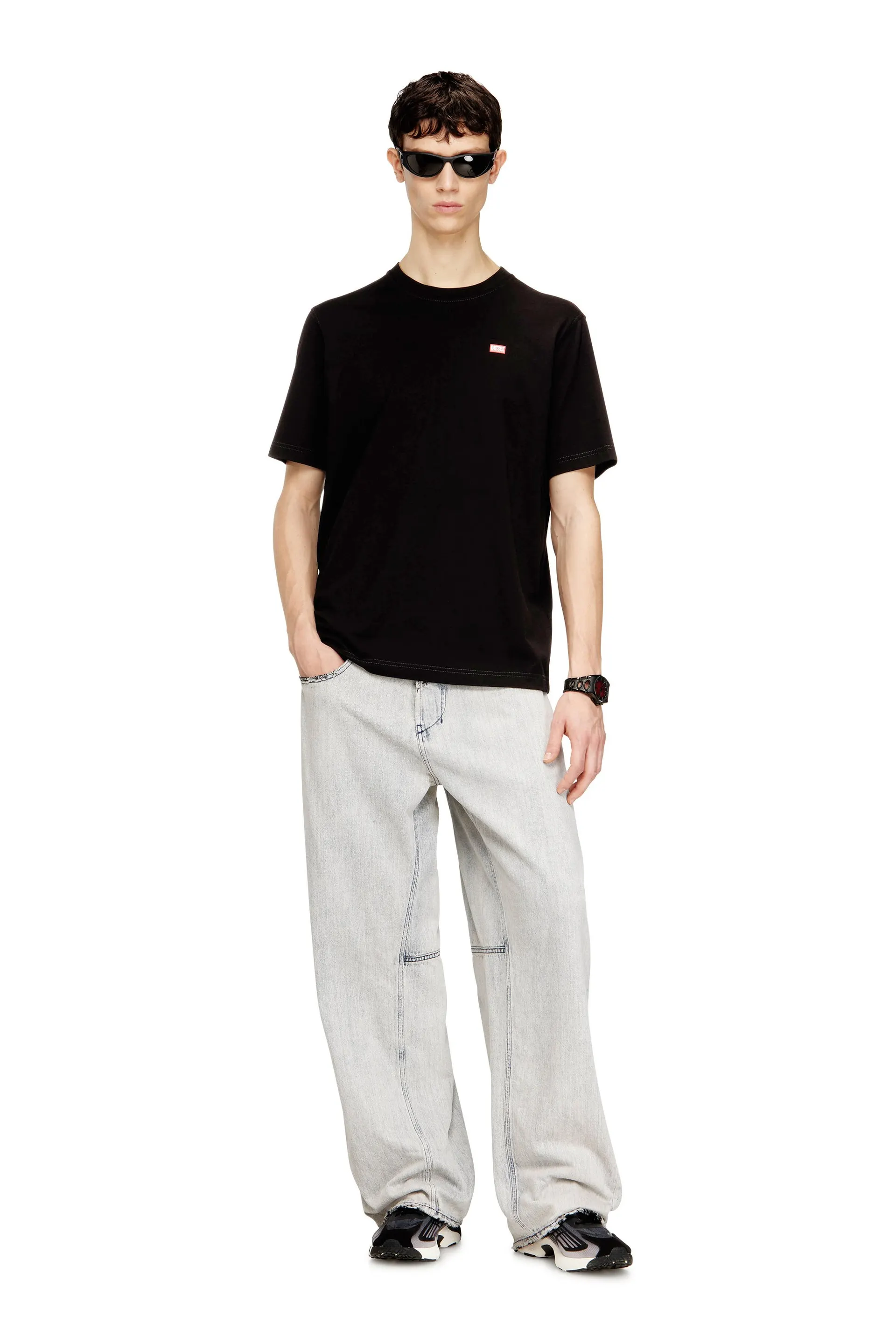 Regular T-shirt with Diesel patch and photo print