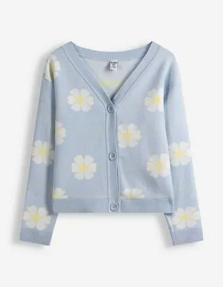 Cardigan - Motivo allover - blu