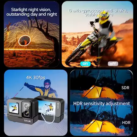 [Overseas Warehouse] SJCAM SJ20 4K Outdoor Sports Camera Anti-Shake 5G WiFi with Screen Helmet Bike Video Recording Fast Ship