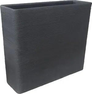 Fioriera Rigata Shabby in polietilene antracite H 77 x L 89 x P 28 cm