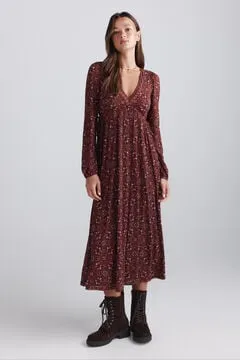 Vestido midi estampado boho