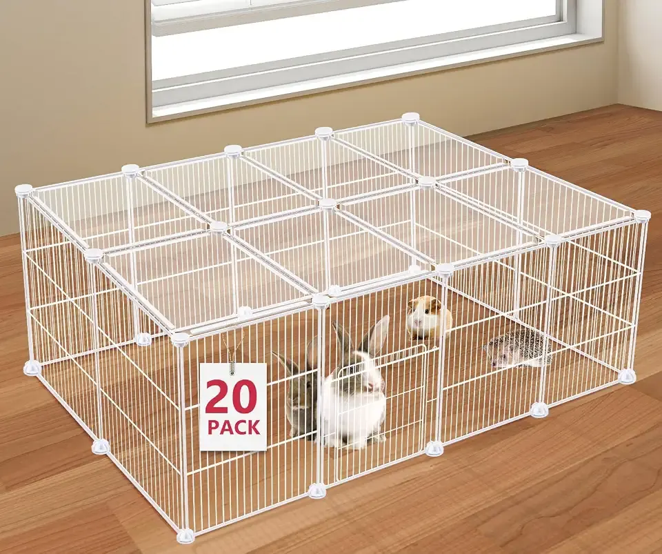 20 Panels Small Animal Playpen, Pet Playpen, Guinea Pigs Cages