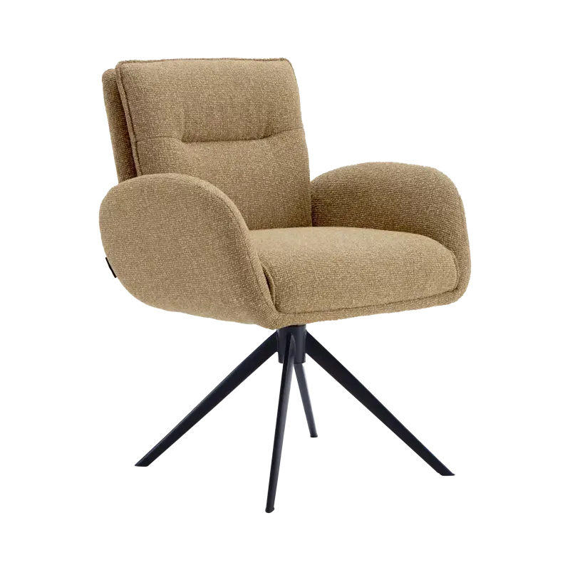 Armstoel Skye - vast - stof Lodge Curry - pocketvering - poot zwart - OP=OP