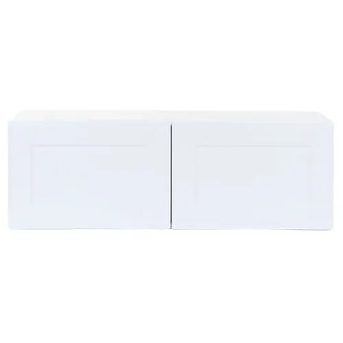 Hampton Bay Edson 36-inch W x 12-inch H x 24-inch D Shaker Style Assembled Kitchen Wall Cabinet/Cupboard in Solid White (W361224)