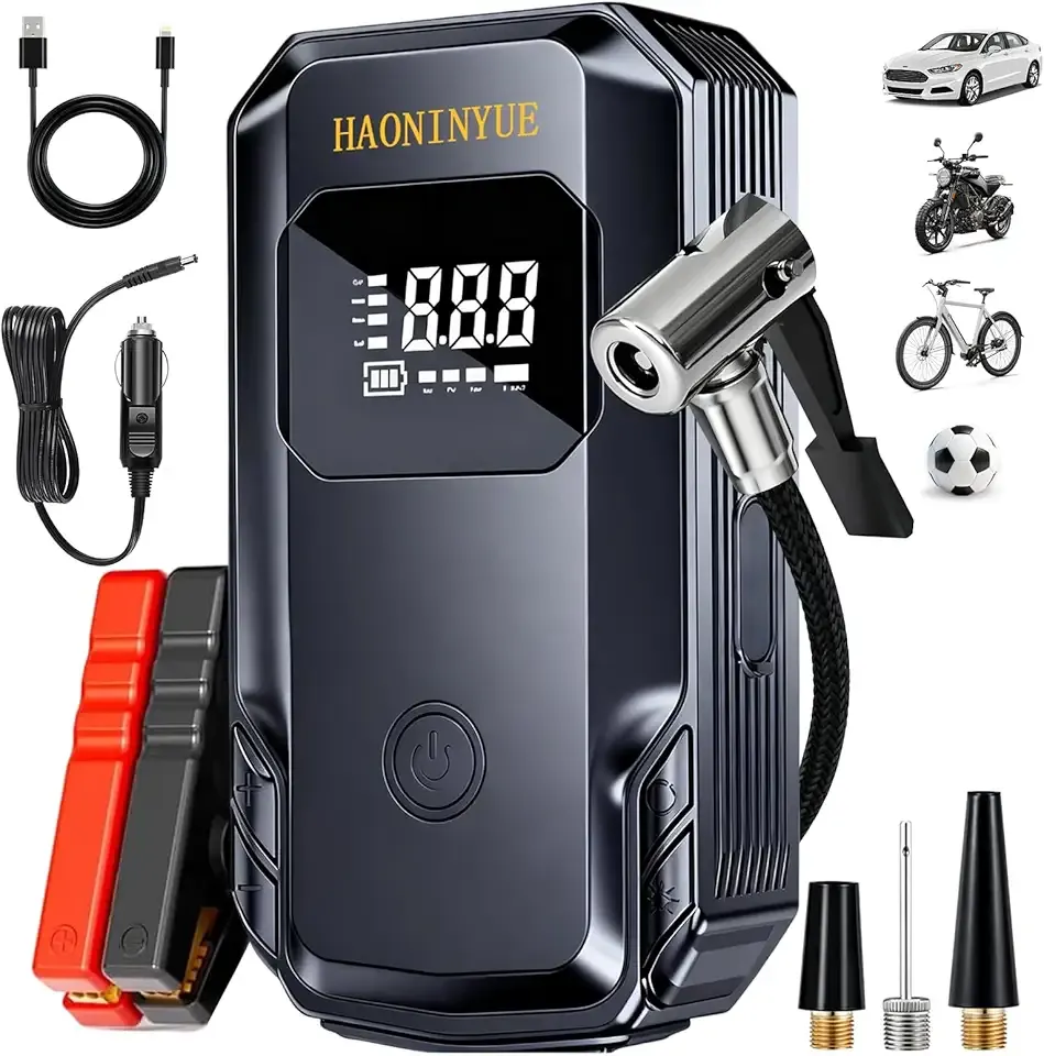 Z8 Jump Starter with Air Compressor, 3000A Portable Car Battery Booster (9.0 Gas/6.5L Diesel) with 150PSI Auto-Shutoff Tire Inflator, 12V Lithium Jump Box Car Battery Jumper Starter