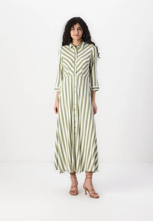 YASSAVANNA - Skjortekjole - star white\green
