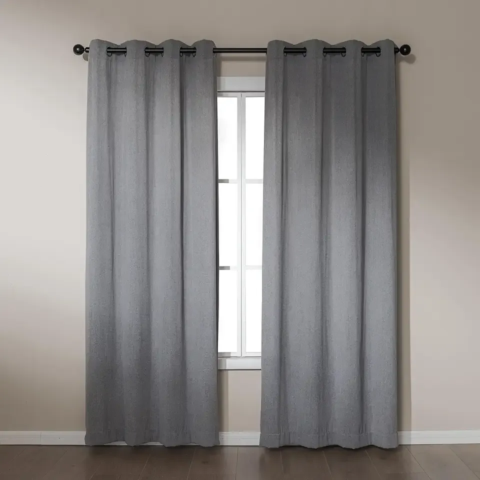 Chenille Room Darkening Curtains, Light Filtering Window Drapes for Bedroom and Living Room, 2-Panel Set with Grommets, 52" W × 84" L, Grey Classic