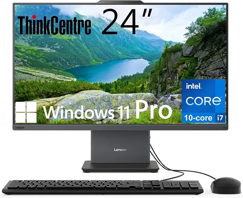 Lenovo ThinkCentre All-in-One Desktop Computer, 24" FHD IPS Display, 10-core Intel Core i7-13620H Processor, 32GB DDR5, 1TB SSD, Wi-Fi 6, USB-C, HDMI in&Out, Wired KB&Mouse, Windows 11 Pro