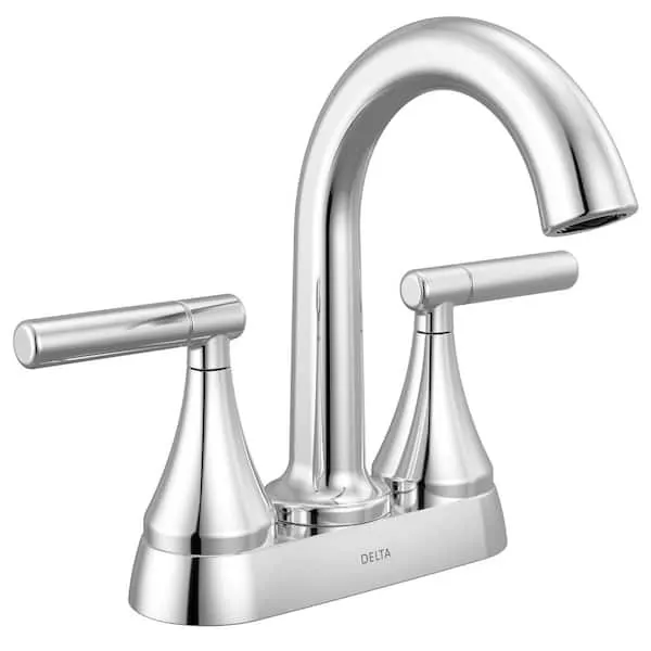 Delta Foundations Design Series Modern 4 in.​ Centerset Double Handle Bathroom Sink Faucet in Chrome