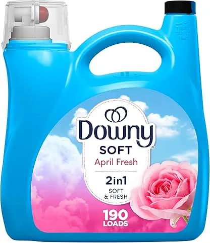 Downy Liquid Fabric Softener, April Fresh 2-in-1 Fresh & Soft, 140 Fl Oz, 190 Loads, Fabric Conditioner For Freshness And Softness Downy Liquid Fabric Softener, April Fresh 2-in-1 Fresh & Sof…