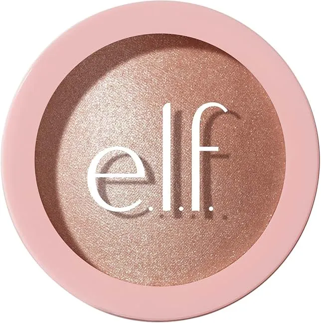 e.l.f. Halo Glow Silky Powder Highlighter, Long-Lasting Luminous Face Finish, Cake-Resistant With Micro-Shimmer, Vegan & Cruelty-Free, Blush Money