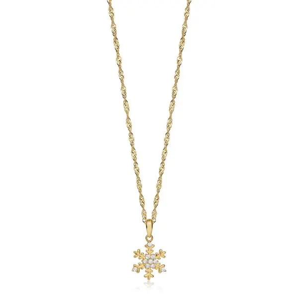 Halssmykke Snøkrystall 925 Forgylt Sølv